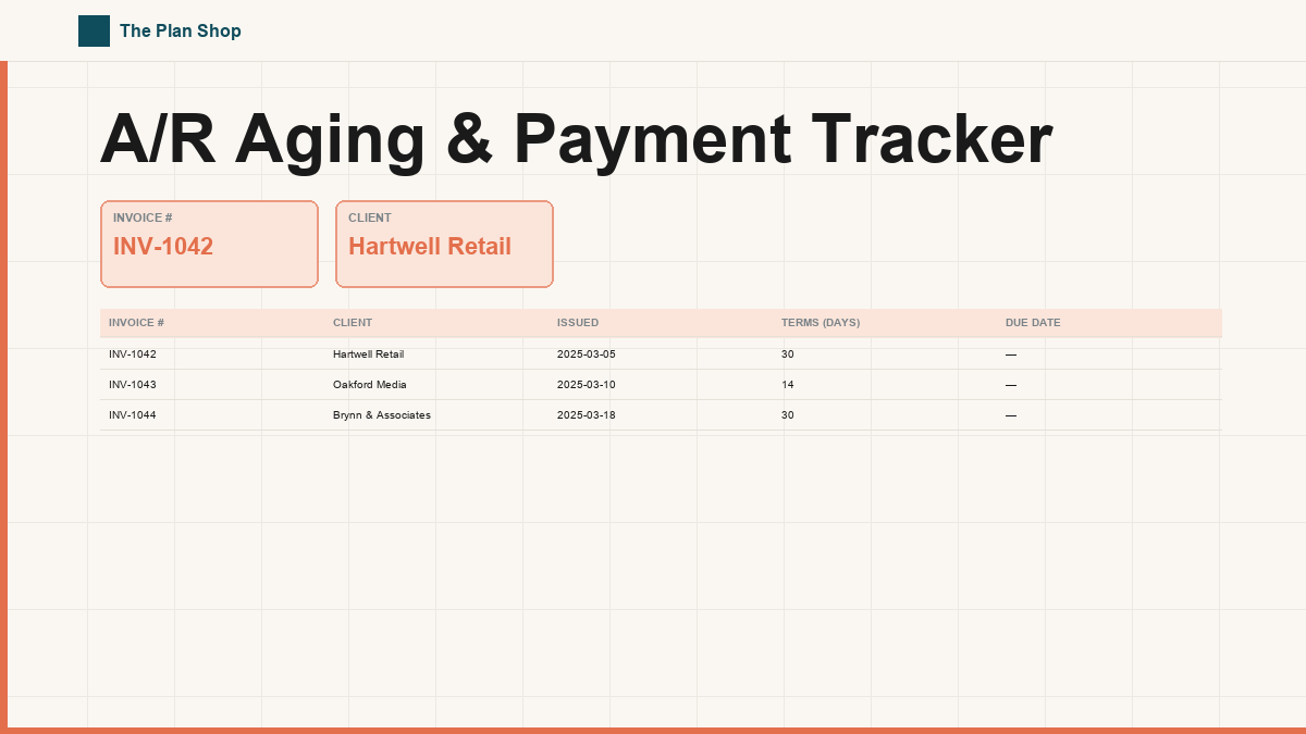A/R Aging & Payment Tracker