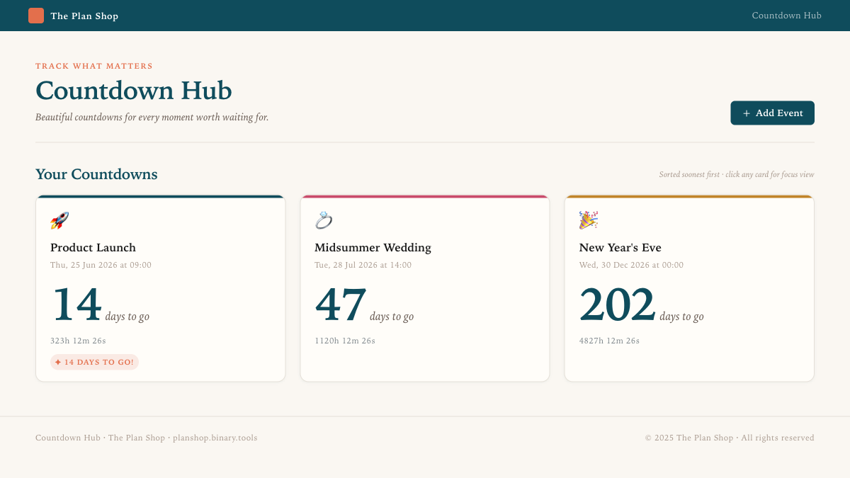 Countdown Hub