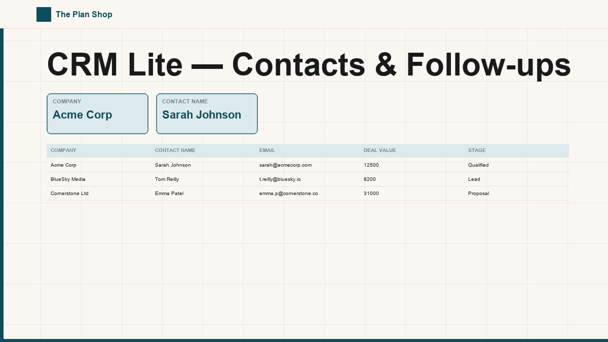 CRM Lite — Contacts & Follow-ups