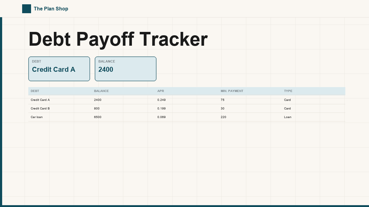 Debt Payoff Tracker