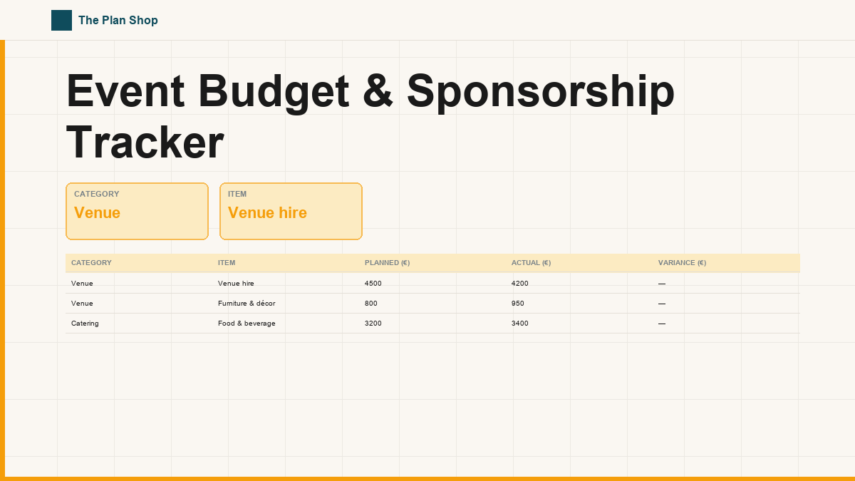 Event Budget & Sponsorship Tracker