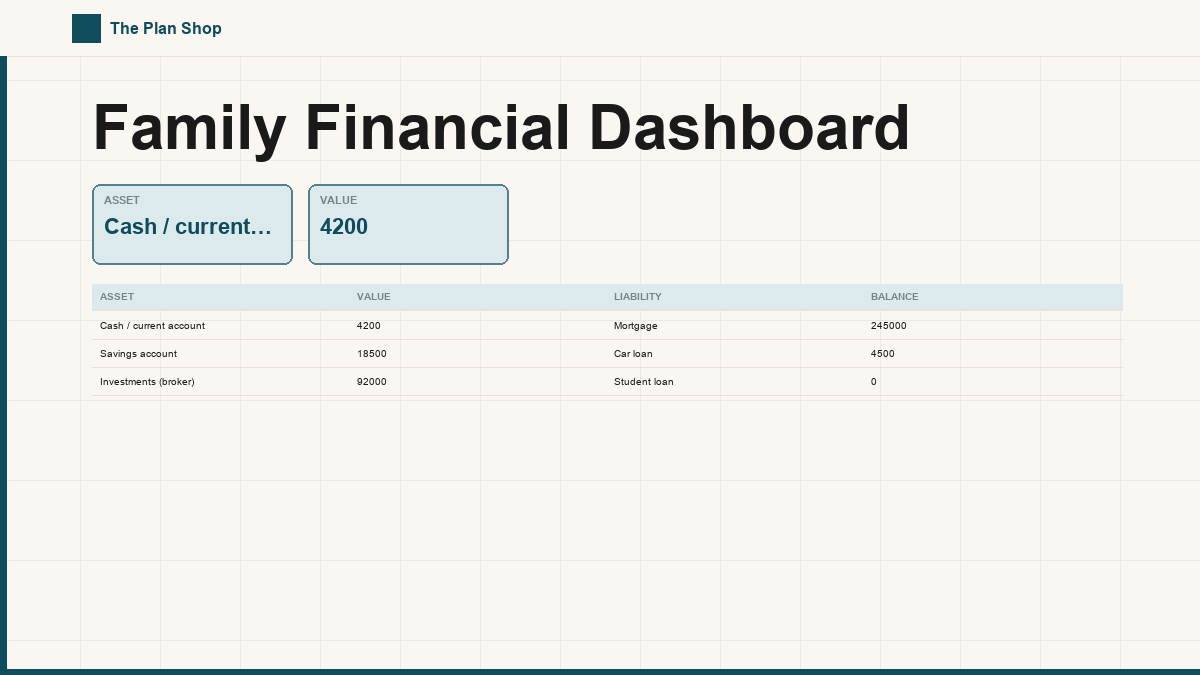 Family Financial Dashboard