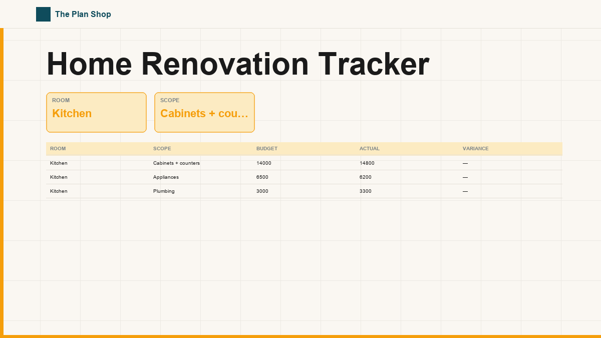 Home Renovation Tracker
