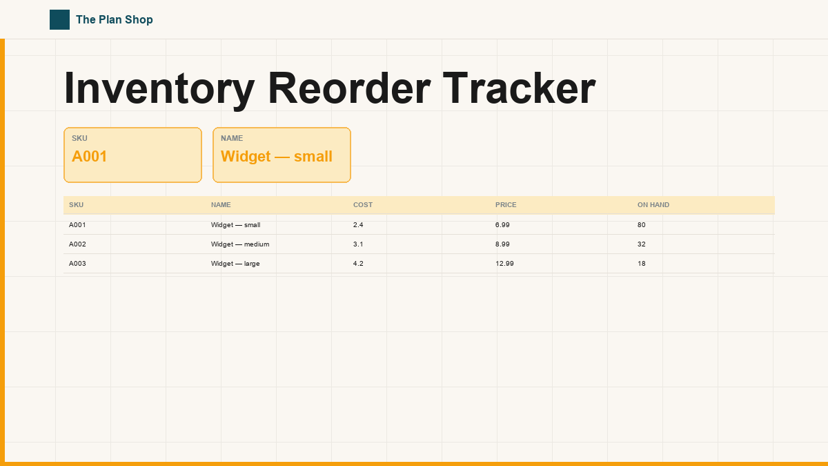 Inventory Reorder Tracker