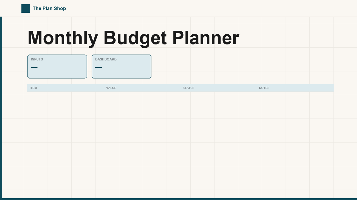 Monthly Budget Planner
