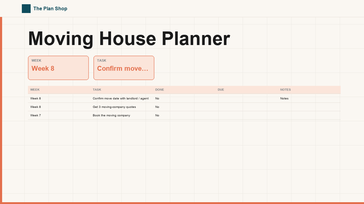 Moving House Planner