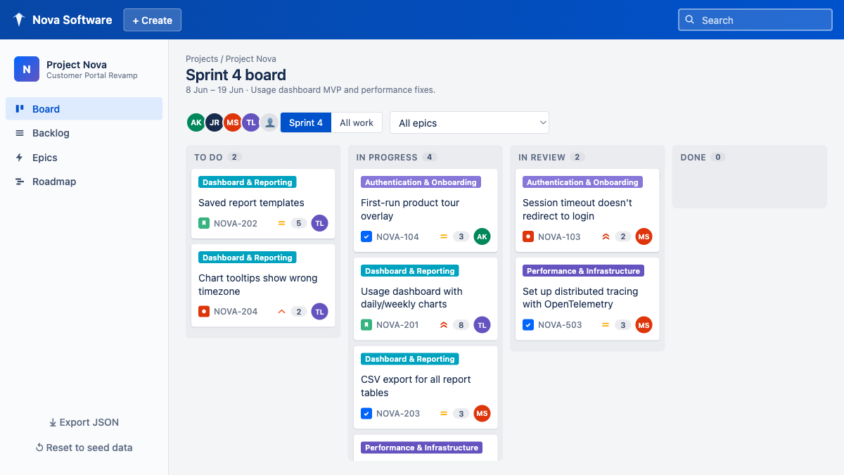 Nova — Project Board