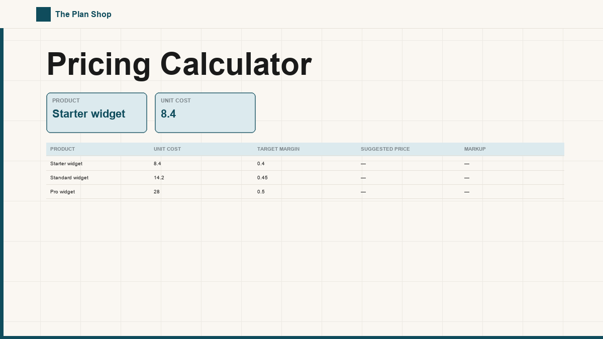 Pricing Calculator