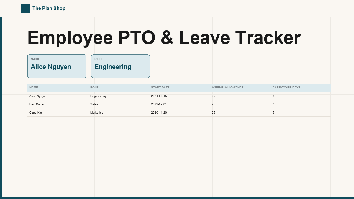 Employee PTO & Leave Tracker