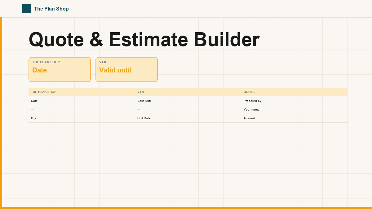 Quote & Estimate Builder